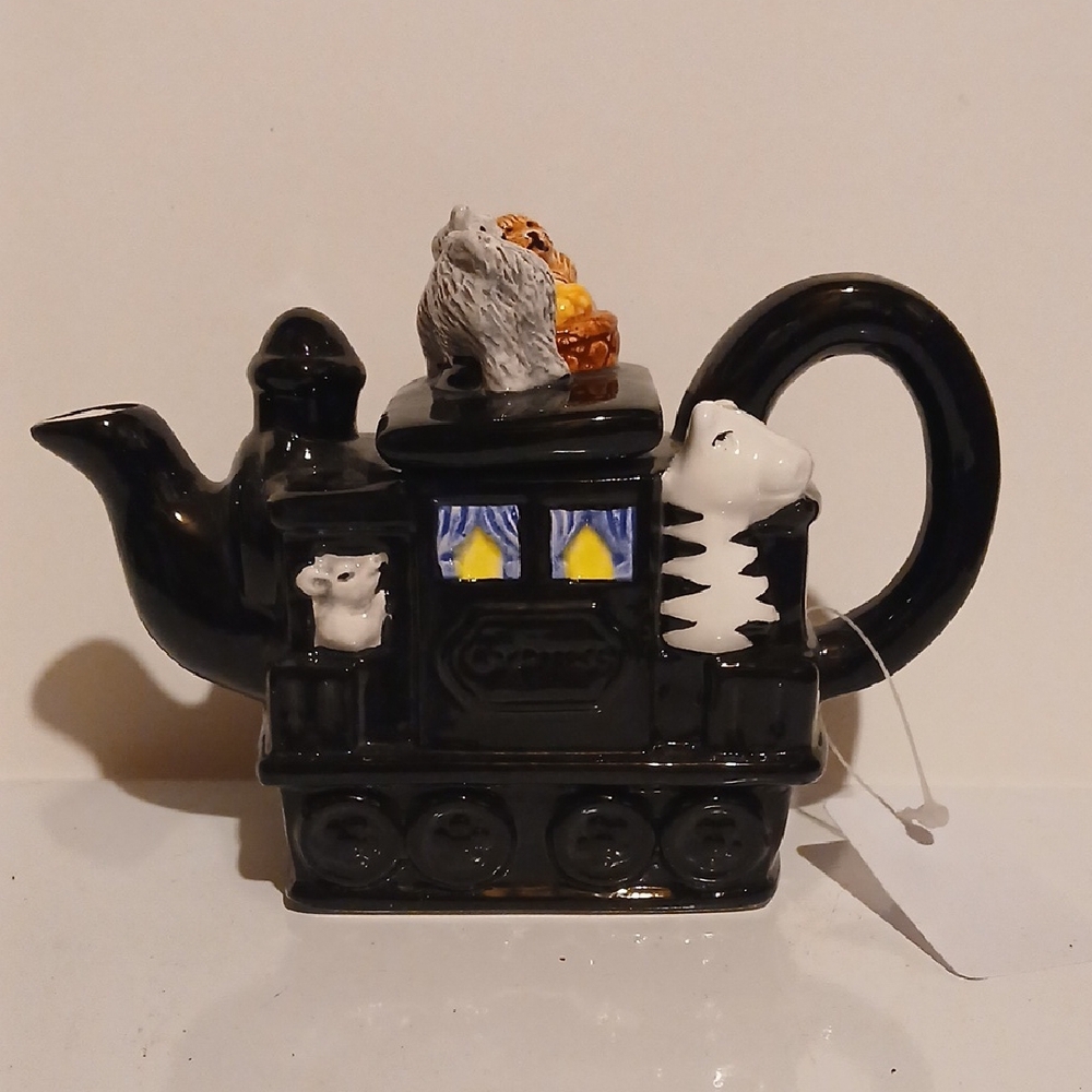 Vintage Black Train Teapot